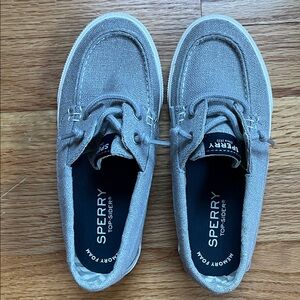 Sperry Lounge Away shoes Gray with sparkle detail.   Kids size 13.  Like new.
